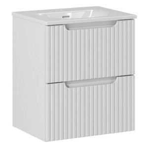 Závěsná skříňka Nova White I se zápustným umyvadlem 50 cm bílá vyobraziť