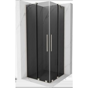 MEXEN/S - Velar Duo sprchovací kút, posuvné dvere 100 x 100, grafit, nikel kartáčovaný 871-100-100-42-97 vyobraziť