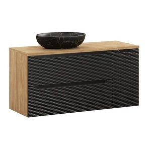 Závěsná skříňka Ocean s umyvadlem 120 cm černá/dub olejovaný vyobraziť