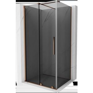 MEXEN/S - Velár sprchovací kút, posuvné dvere 110 x 80, grafit, ružové zlato 871-110-080-41-60 vyobraziť