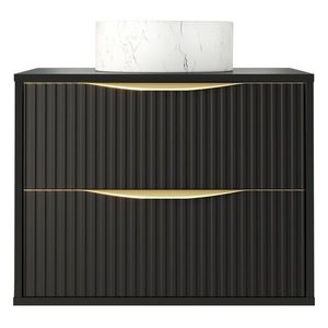 Závěsná skříňka pod umyvadlo Avila s deskou 60 cm černá/zlatá vyobraziť