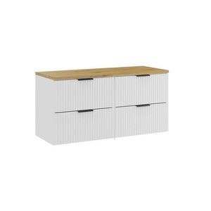 Závěsná skříňka pod umyvadlo Casad s deskou 120 cm bílá/dub artisan vyobraziť