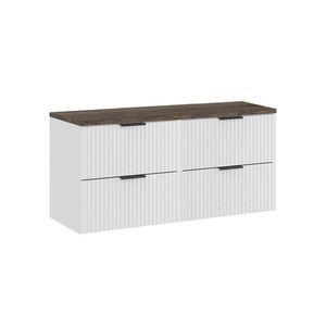 Závěsná skříňka pod umyvadlo Casad s deskou 120 cm bílá/dub santafe vintage vyobraziť