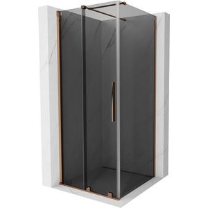 MEXEN/S - Velár sprchovací kút, posuvné dvere 110 x 110, grafit, ružové zlato 871-110-110-41-60 vyobraziť