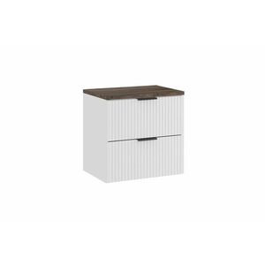 Závěsná skříňka pod umyvadlo Casad s deskou 60 cm bílá/dub santa fe vintage vyobraziť