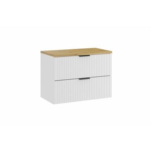 Závěsná skříňka pod umyvadlo Casad s deskou 80 cm bílá/dub artisan vyobraziť