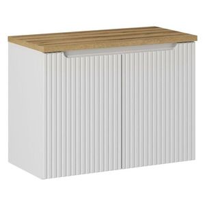 Závěsná skříňka pod umyvadlo Nova White s deskou 80 cm bílá/dub evoke vyobraziť