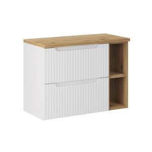 Závěsná skříňka pod umyvadlo Nova White s deskou 80 cm bílá/dub evoke vyobraziť