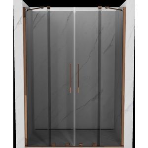 MEXEN/S - Velar Duo posuvné sprchové dvere 140, grafit, ružové zlato 871-140-000-42-60 vyobraziť