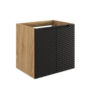 Závěsná skříňka pod umyvadlo Ocean 60 cm 2D dub olejovaný/černá vyobraziť