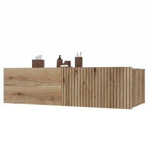 Závěsná skříňka pod umyvadlo s deskou TIGO 1D2S 140 cm dub evoke vyobraziť