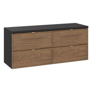 Závěsná skříňka pod umyvadlo Talia Casella s deskou 120 cm černá mat/dub casella vyobraziť