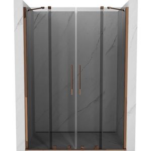 MEXEN/S - Velar Duo posuvné sprchové dvere 150, grafit, ružové zlato 871-150-000-42-60 vyobraziť