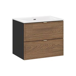 Závěsná skříňka Talia Casella se zápustným umyvadlem 60 cm černý/dub casella vyobraziť