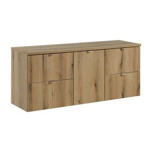 Závěsná umyvadlová skříňka Nova Oak s deskou 140 cm dub evoke vyobraziť