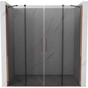 MEXEN/S - Velar Duo posuvné sprchové dvere 170, grafit, ružové zlato 871-170-000-42-60 vyobraziť