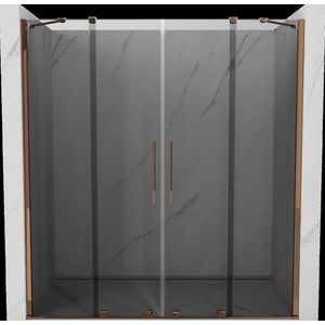 MEXEN/S - Velar Duo posuvné sprchové dvere 180, grafit, ružové zlato 871-180-000-42-60 vyobraziť