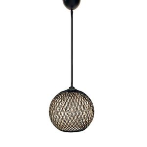 Závesný luster Chardó čierny/ecru hnedý vyobraziť