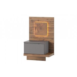 Závěsný noční stolek Livorno 69 s LED osvětlením pravý dub Wotan/šedý vyobraziť