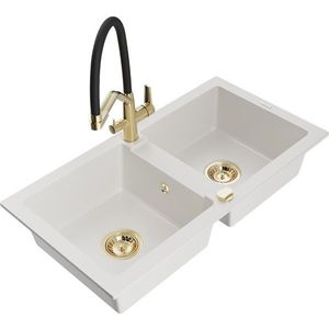 MEXEN/S MEXEN/S - Mario granitový drez 2-bowly vrátane batérie Duo, biela 6504-20-671701-57-G vyobraziť