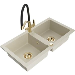 MEXEN/S MEXEN/S - Mario granitový drez 2-bowly vrátane batérie Duo, béžová 6504-69-671701-57-G vyobraziť