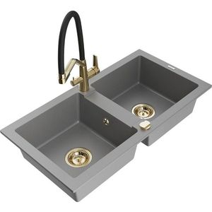 MEXEN/S MEXEN/S - Mario granitový drez 2-bowly vrátane batérie Duo, šedá 6504-71-671701-57-G vyobraziť