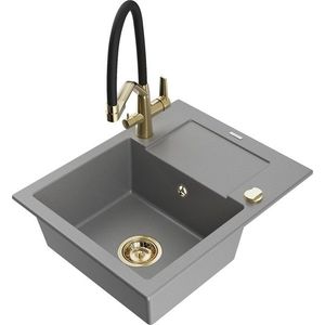 MEXEN/S MEXEN/S - Enzo granitový drez s odkvapkávačom vrátane batérie Duo, šedá 6506-71-671701-57-G vyobraziť