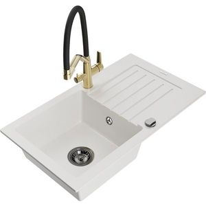 MEXEN/S MEXEN/S - Pablo granitový drez s odkvapkávačom vrátane batérie Duo, biela 6510-20-671701-57-B vyobraziť