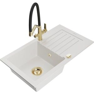 MEXEN/S MEXEN/S - Pablo granitový drez s odkvapkávačom vrátane batérie Duo, biela 6510-20-671701-57-G vyobraziť