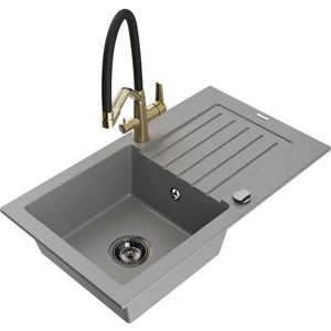 MEXEN/S MEXEN/S - Pablo granitový drez s odkvapkávačom vrátane batérie Duo, šedá 6510-71-671701-57-B vyobraziť