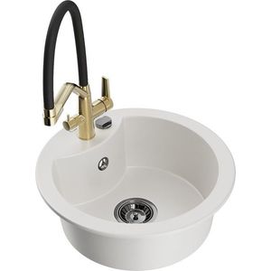 MEXEN/S MEXEN/S - Diego granitový drez 1-miska vrátane batérie Duo, biela 6512-20-671701-57-B vyobraziť