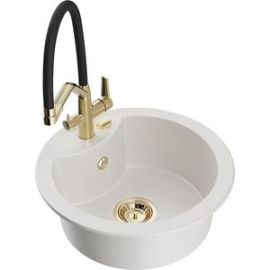 MEXEN/S MEXEN/S - Diego granitový drez 1-miska vrátane batérie Duo, biela 6512-20-671701-57-G vyobraziť