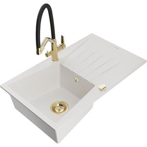 MEXEN/S MEXEN/S - Cesar granitový drez s odkvapkávačom vrátane batérie Duo, biela 6514-20-671701-57-G vyobraziť