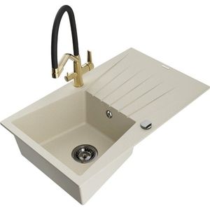 MEXEN/S MEXEN/S - Cesar granitový drez s odkvapkávačom vrátane batérie Duo, béžová 6514-69-671701-57-B vyobraziť