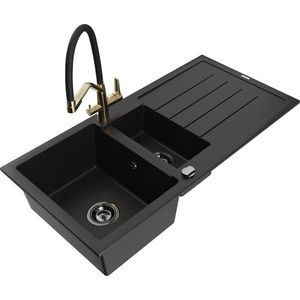 MEXEN/S MEXEN/S - Andres granitový drez s odkvapkávačom vrátane batérie Duo, čierna 6515-77-671701-57-B vyobraziť