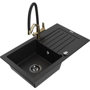MEXEN/S MEXEN/S - Pablo granitový drez s odkvapkávačom vrátane batérie Duo, čierna 6510-77-671701-57-B vyobraziť