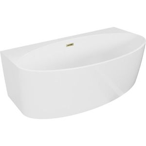 MEXEN/S - Bruna voľne stojaca vaňa nástenná 170 x 88, biela lesk, sifón a prepad zlatá 52731708800-50 vyobraziť