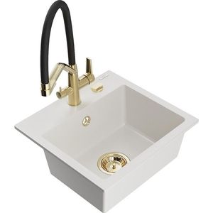 MEXEN/S MEXEN/S - Milo granitový drez 1-miska vrátane batérie Duo, biela 6505-20-671701-57-G vyobraziť