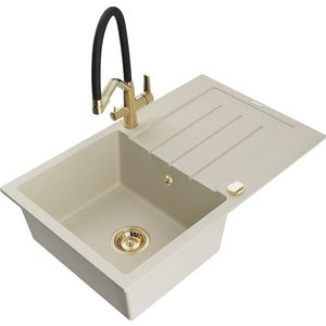 MEXEN/S MEXEN/S - Bruno granitový drez s odkvapkávačom vrátane batérie Duo, béžová 6513-69-671701-57-G vyobraziť