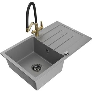 MEXEN/S MEXEN/S - Bruno granitový drez s odkvapkávačom vrátane batérie Duo, šedá 6513-71-671701-57-B vyobraziť