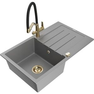 MEXEN/S MEXEN/S - Bruno granitový drez s odkvapkávačom vrátane batérie Duo, šedá 6513-71-671701-57-G vyobraziť