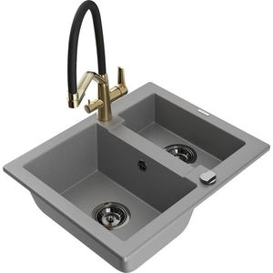 MEXEN/S MEXEN/S - Carlos granitový drez 1.5 vrátane batérie Duo, šedá 6518-71-671701-57-B vyobraziť