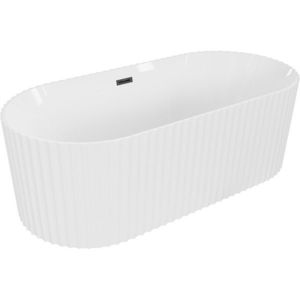 MEXEN/S - Paola voľne stojaca vaňa reliéf 150 x 75, biela lesk, sifón a prepad čierna 52721507500-70 vyobraziť