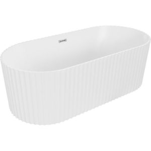 MEXEN/S - Paola voľne stojaca vaňa reliéf 150 x 75, biela mat, sifón a prepad chróm 52721507501-01 vyobraziť