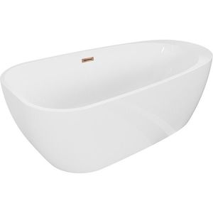 MEXEN/S - Giada voľne stojaca vaňa 170 x 90, biela lesk, sifón a prepad ružové zlato 52741709000-60 vyobraziť