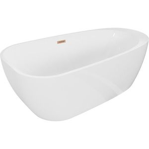 MEXEN/S - Giada voľne stojaca vaňa 170 x 90, biela lesk, sifón a prepad meď kartáčovaná 52741709000-65 vyobraziť