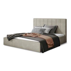 Béžová čalúnená dvojlôžková posteľ s úložným priestorom s roštom 140x200 cm Audrey – ELTAP vyobraziť