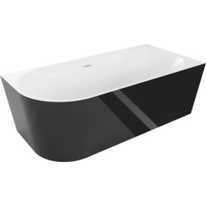 MEXEN/S - Mia voľne stojaca rohová vaňa pravá 180 x 80, biela/čierna, sifón a prepad biela 52691808075P-20 vyobraziť