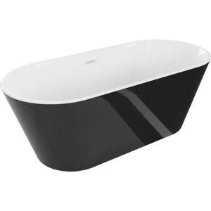 MEXEN/S - Flavia vaňa voľne stojaca 170 x 75, biela/čierna, sifón a prepad biela 54031708075-20 vyobraziť