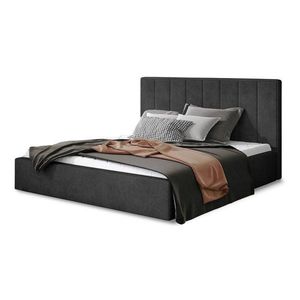 Tmavosivá čalúnená dvojlôžková posteľ s úložným priestorom s roštom 180x200 cm Audrey – ELTAP vyobraziť